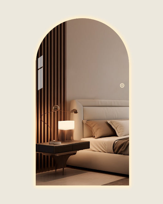 Boogspiegel met LED-verlichting – Frameless - 180x100cm