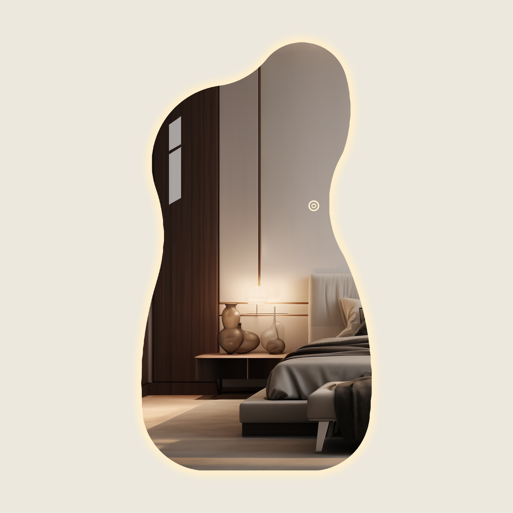 Organische Luxe Spiegel met LED verlichting – Uniek en Modern Design - 180x100cm