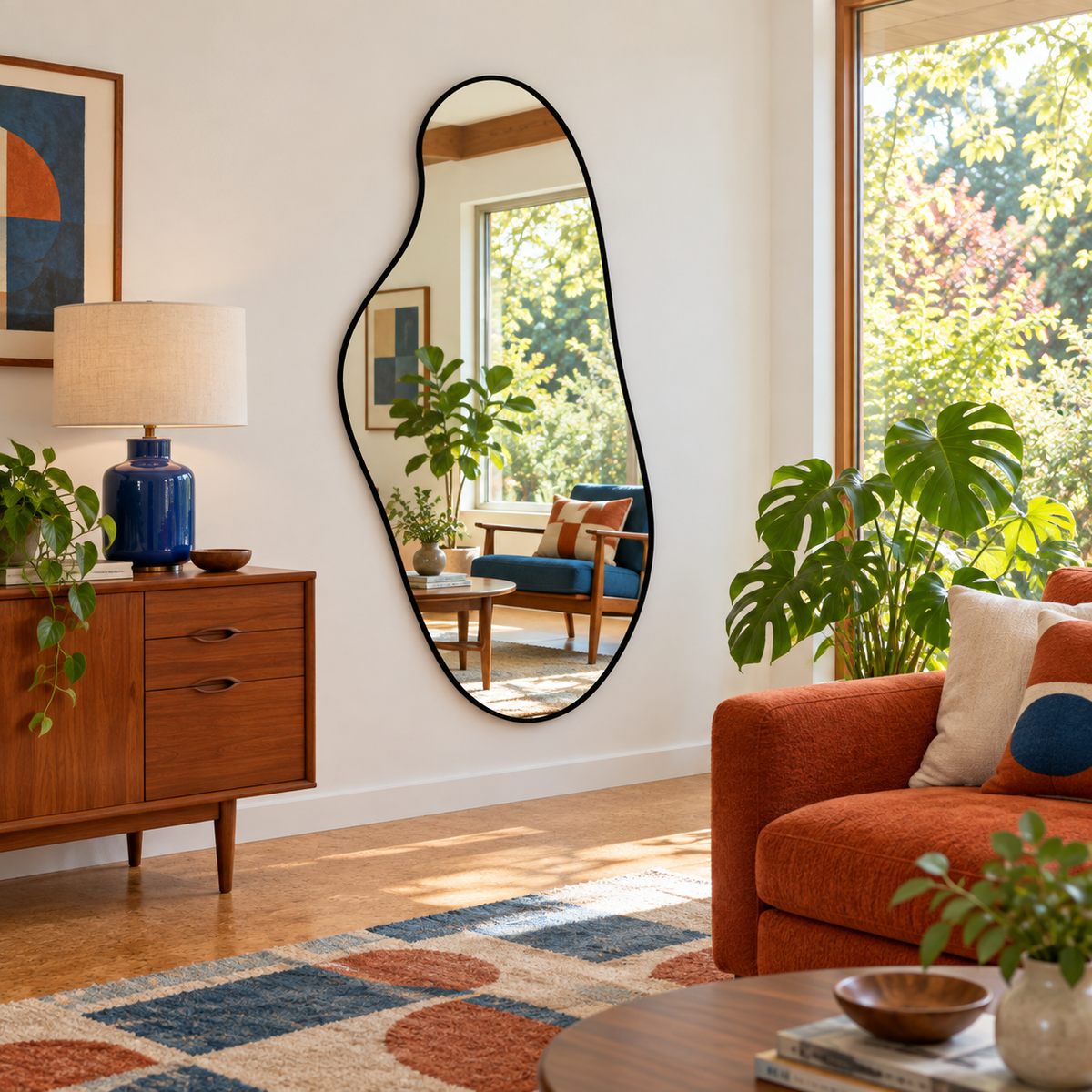 Organische Spiegel Lys – Ovaal - Zwart - 180x80cm
