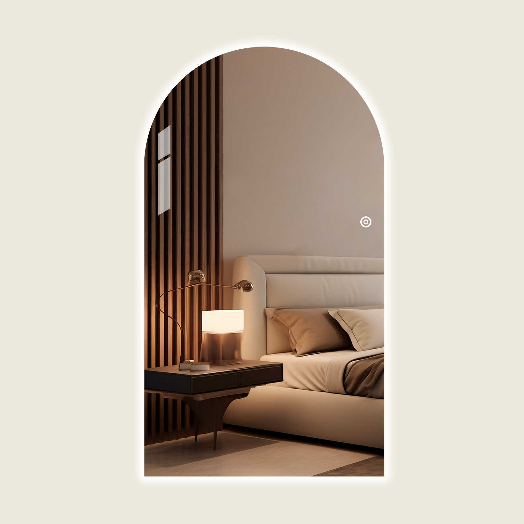 Boogspiegel Lys met LED-verlichting – Frameless - 180x100cm