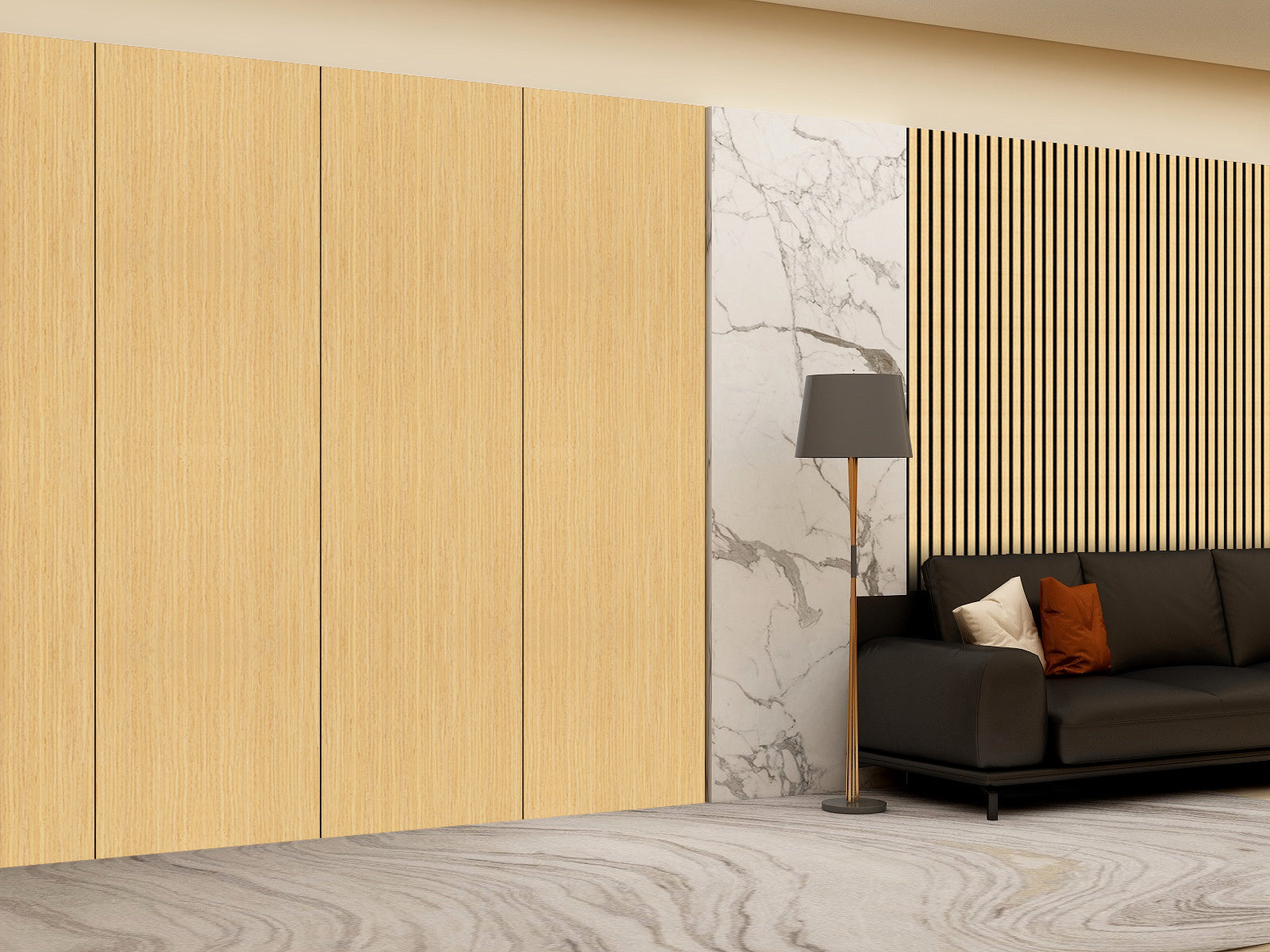 Decor paneel - 280 x 60 cm - Akoestische wandpanelen - Naturel eiken