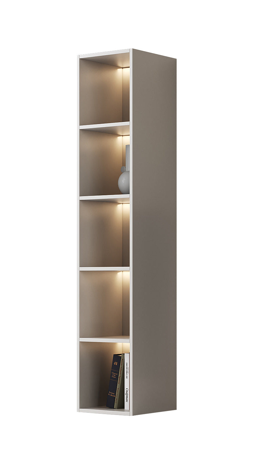 Chic Elegante Vakkenkast met LED Verlichting - 200x40x40cm - Japandi Beige