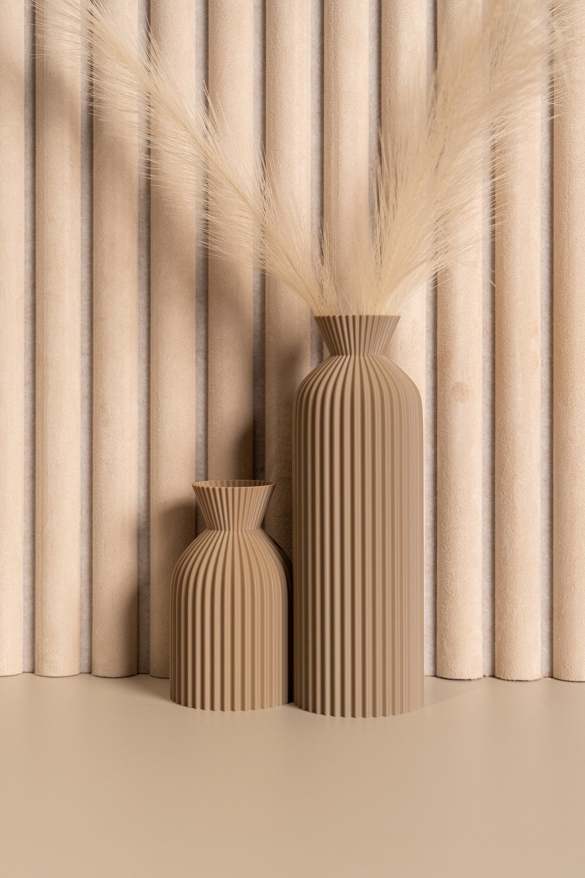 Akoestische panelen 280 x 60cm - Suede - Japandi beige