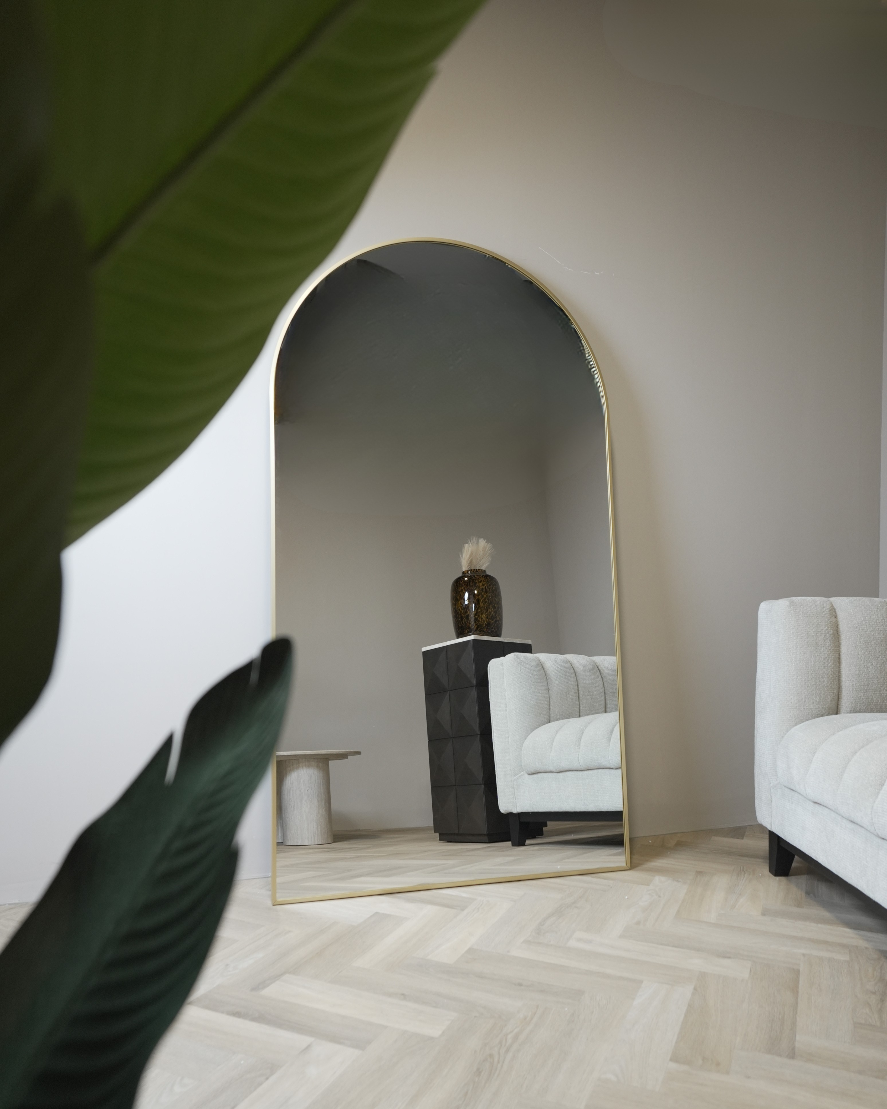 Boogspiegel - 180x100cm - Staand & hangsysteem - Goud