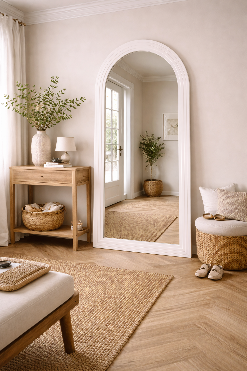 Boogspiegel Arch - Staand & hangsysteem - 180 x 80cm - Japandi Beige