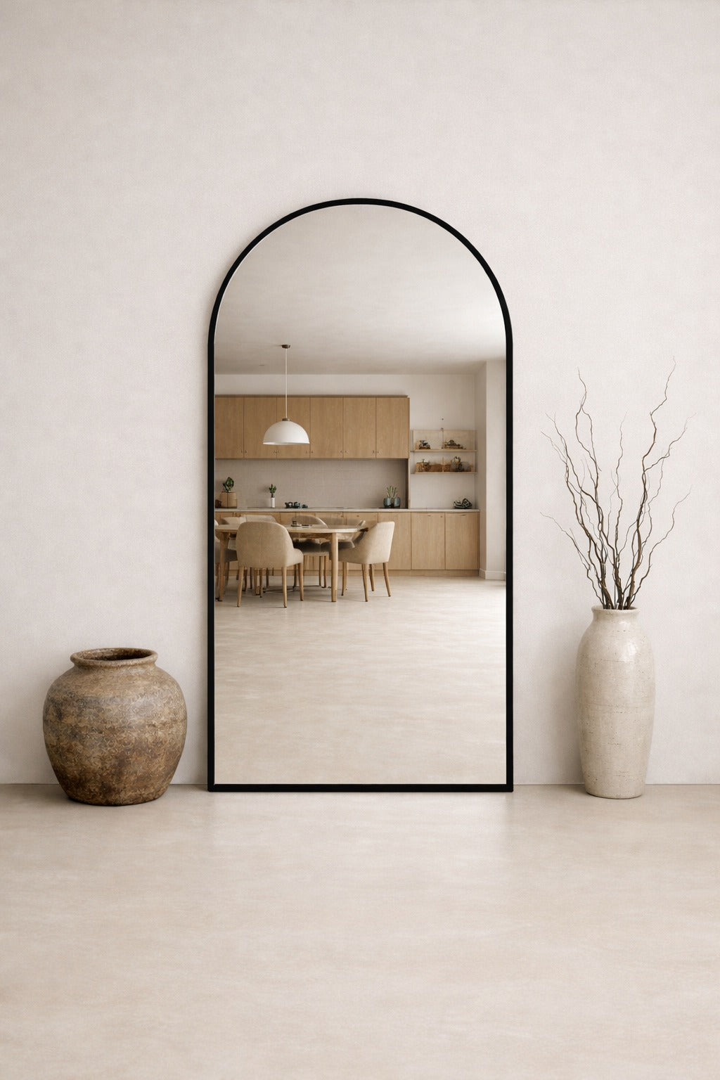 Boogspiegel Lys - 180x100cm - Staand & hangsysteem - Zwart