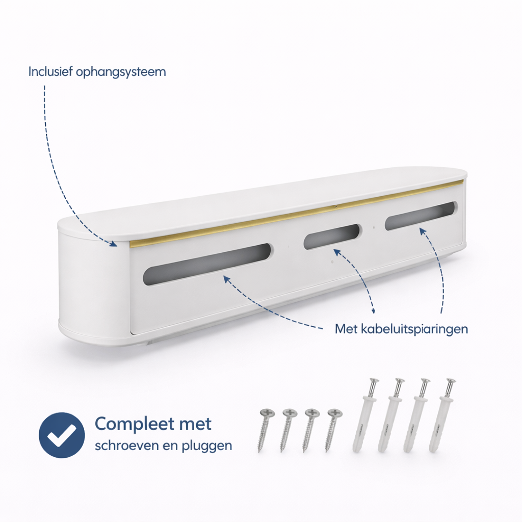 Chic Curve Ronde TV Meubel 272cm - Zwevend – Wit mat