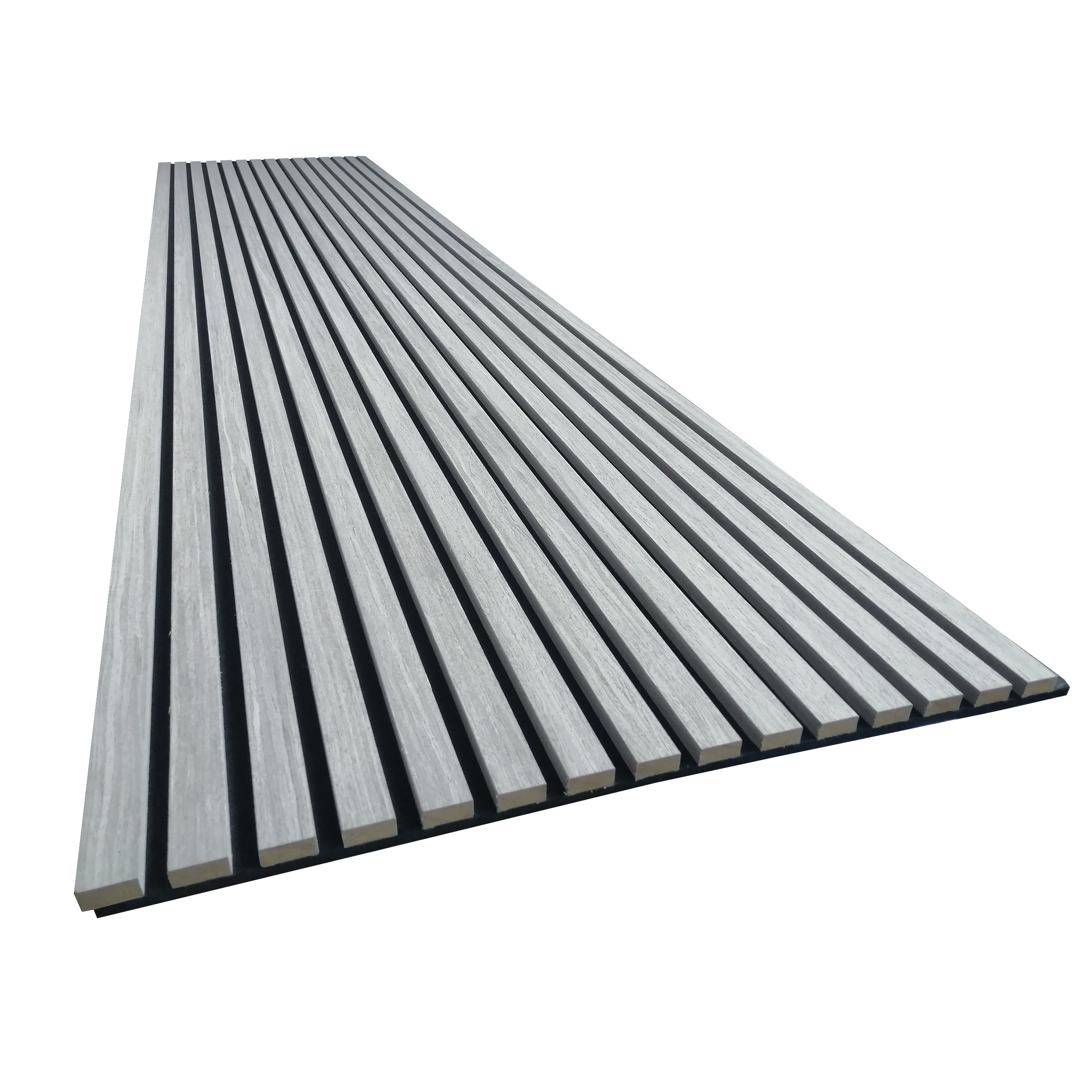 Akoestische wandpanelen - 280 x 60 x 2.2 cm - Grijs Eiken - Lattenwand - Akupanel - 3 zijdig houtfineer