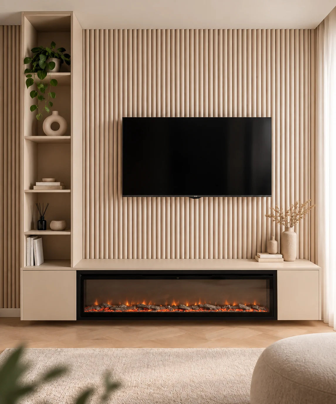 Akoestische panelen 280 x 60cm - Suede - Japandi beige