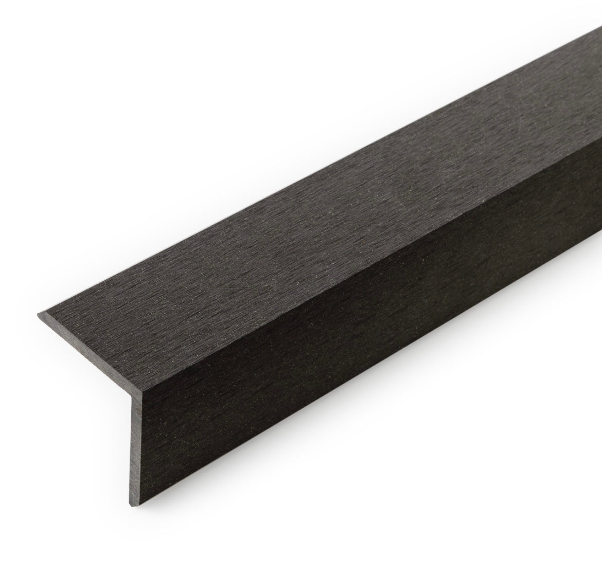 Afwerkprofiel Buitenhoek Buitenpaneel - Gevelbekleding Composiet 3D - Zwart eiken - 290cm