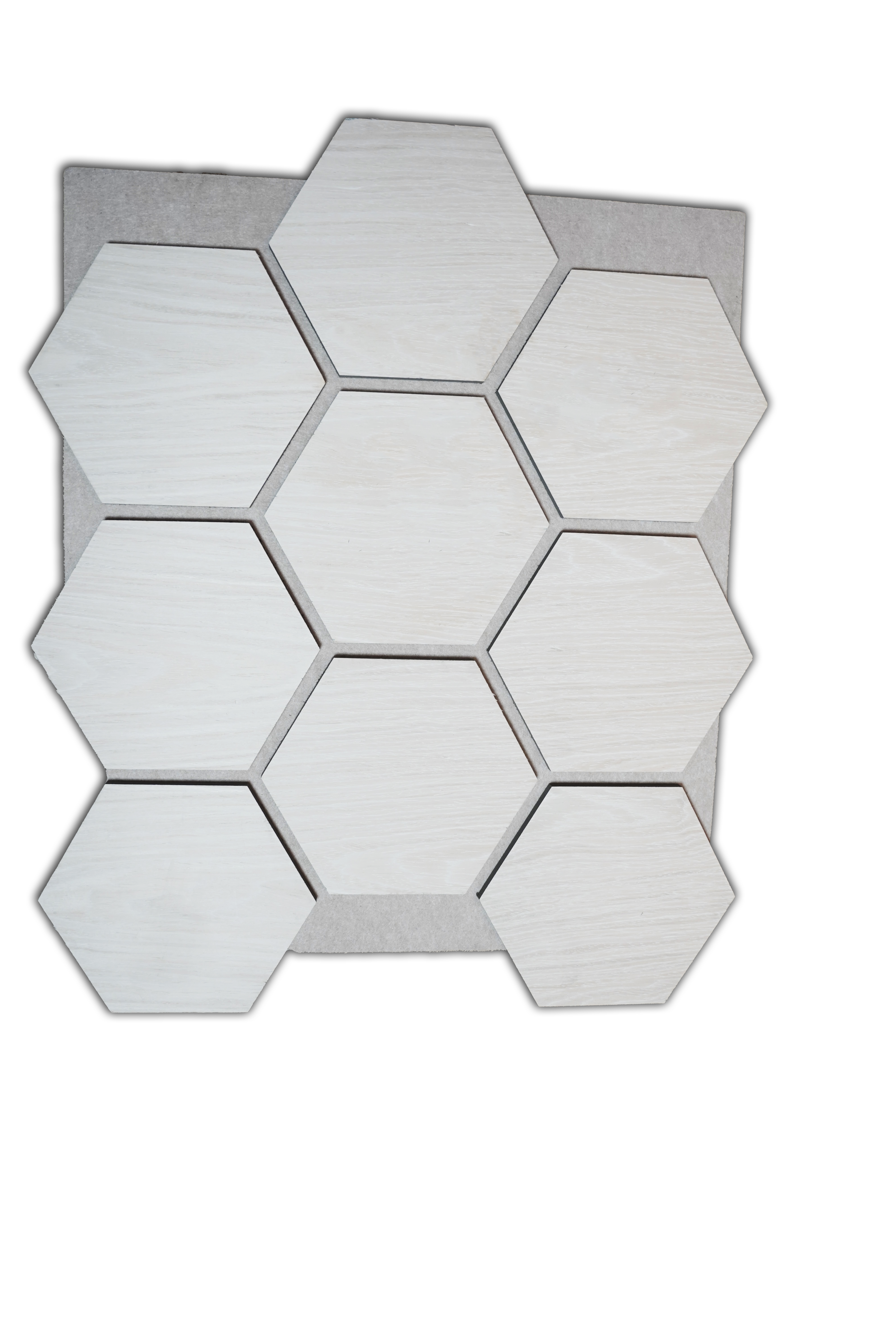 Hexagon – Akoestische wandpaneel - Japandi Beige Eiken 80 x 65 x 2cm