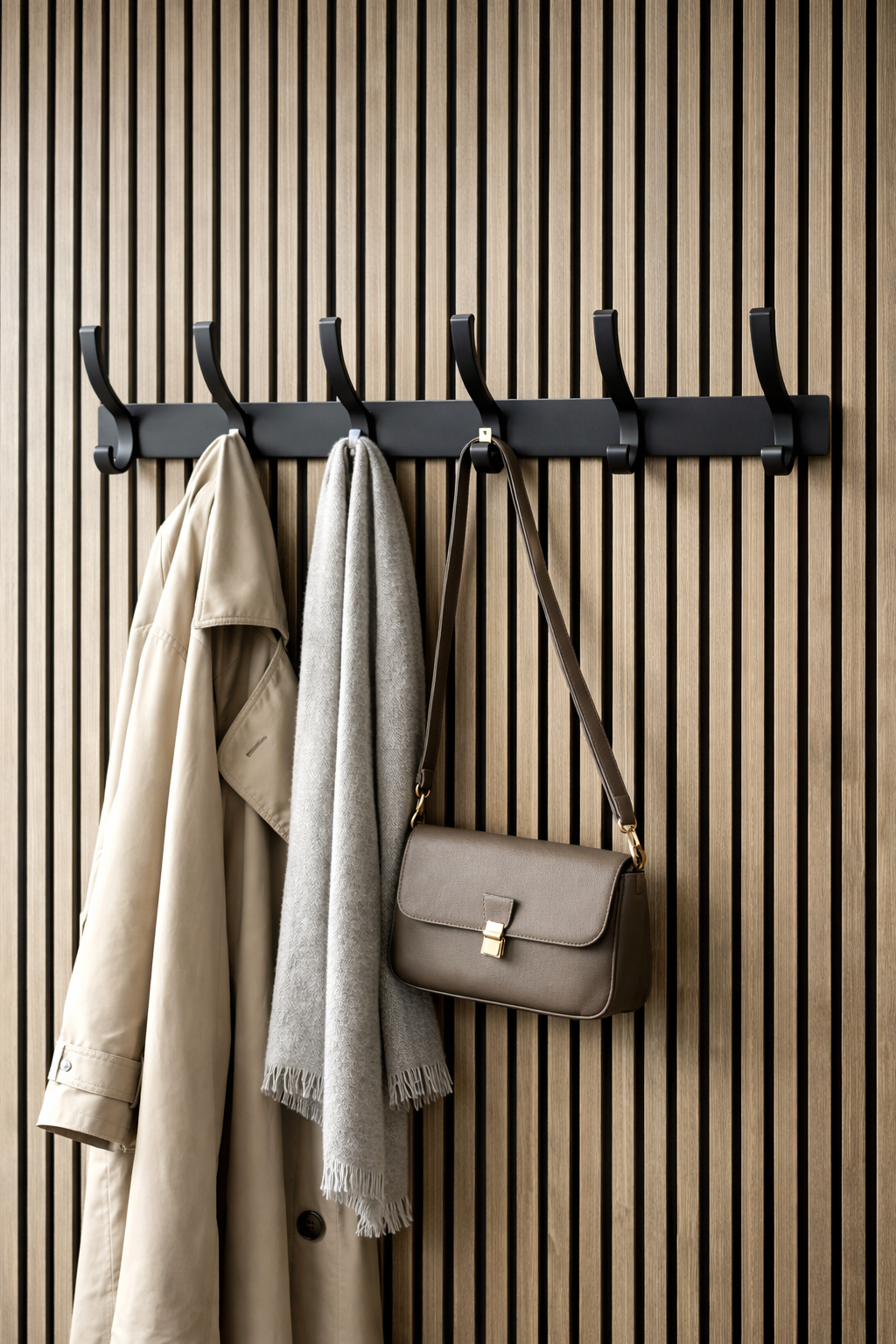 Akupanel - Zwarte Kapstok - 6 hangers