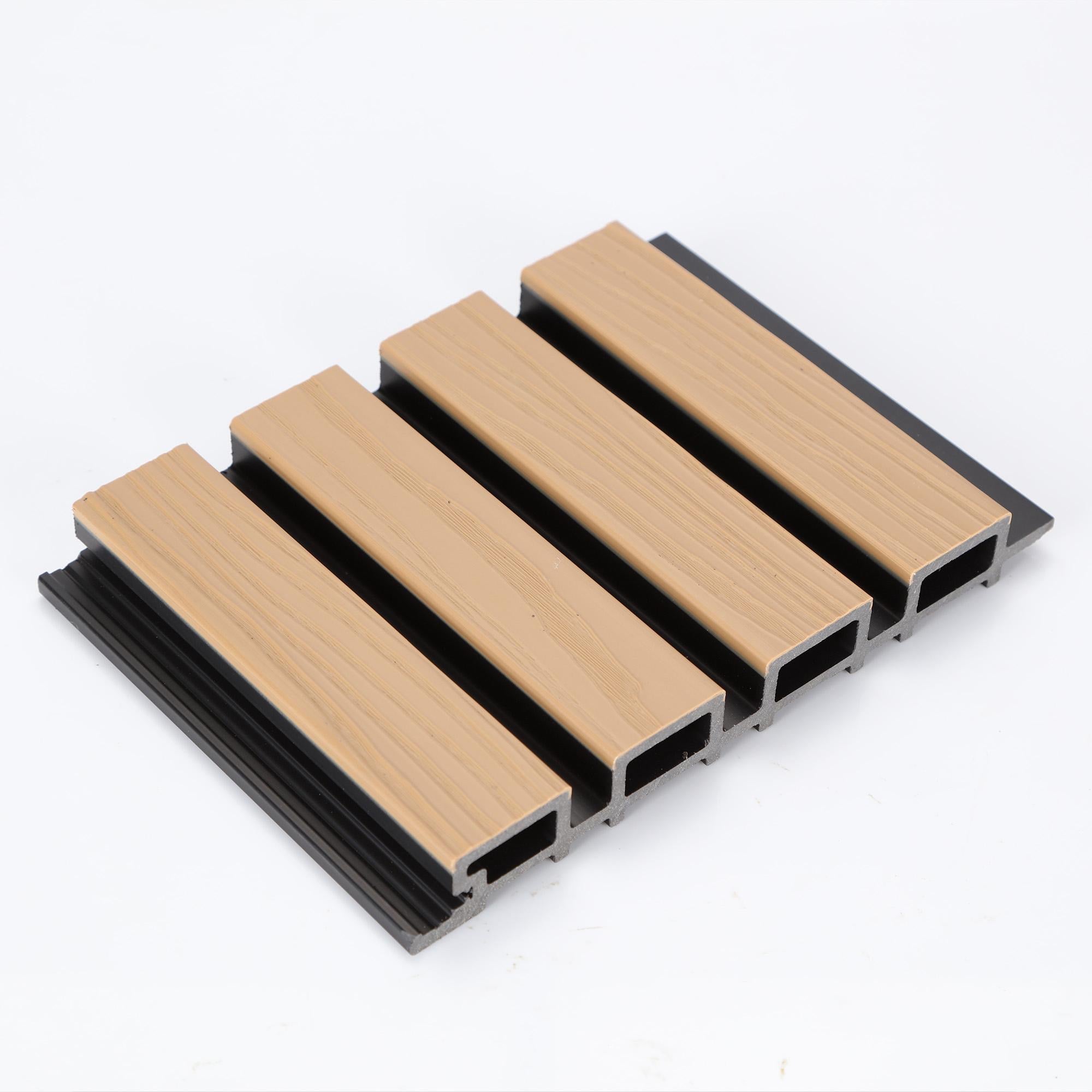 Composiet Gevelbekleding - Lattenwand Wandpanelen - 3D nerf - 290 x 22 cm - Naturel eiken