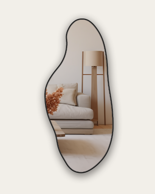 Organische Spiegel Lys – Ovaal - Zwart - 180x80cm