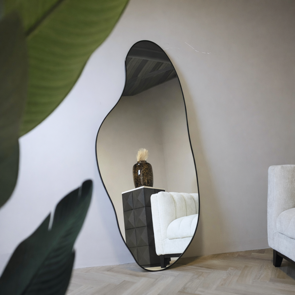 Organische Spiegel Lys – Ovaal - Zwart - 180x80cm