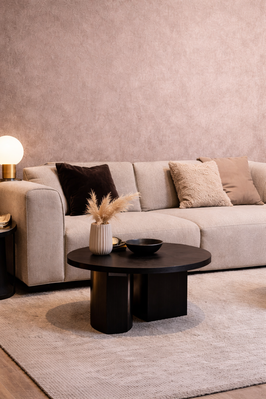 Suede Wandpaneel - Natuurlijke Textuur - 280 x 122cm - Taupe