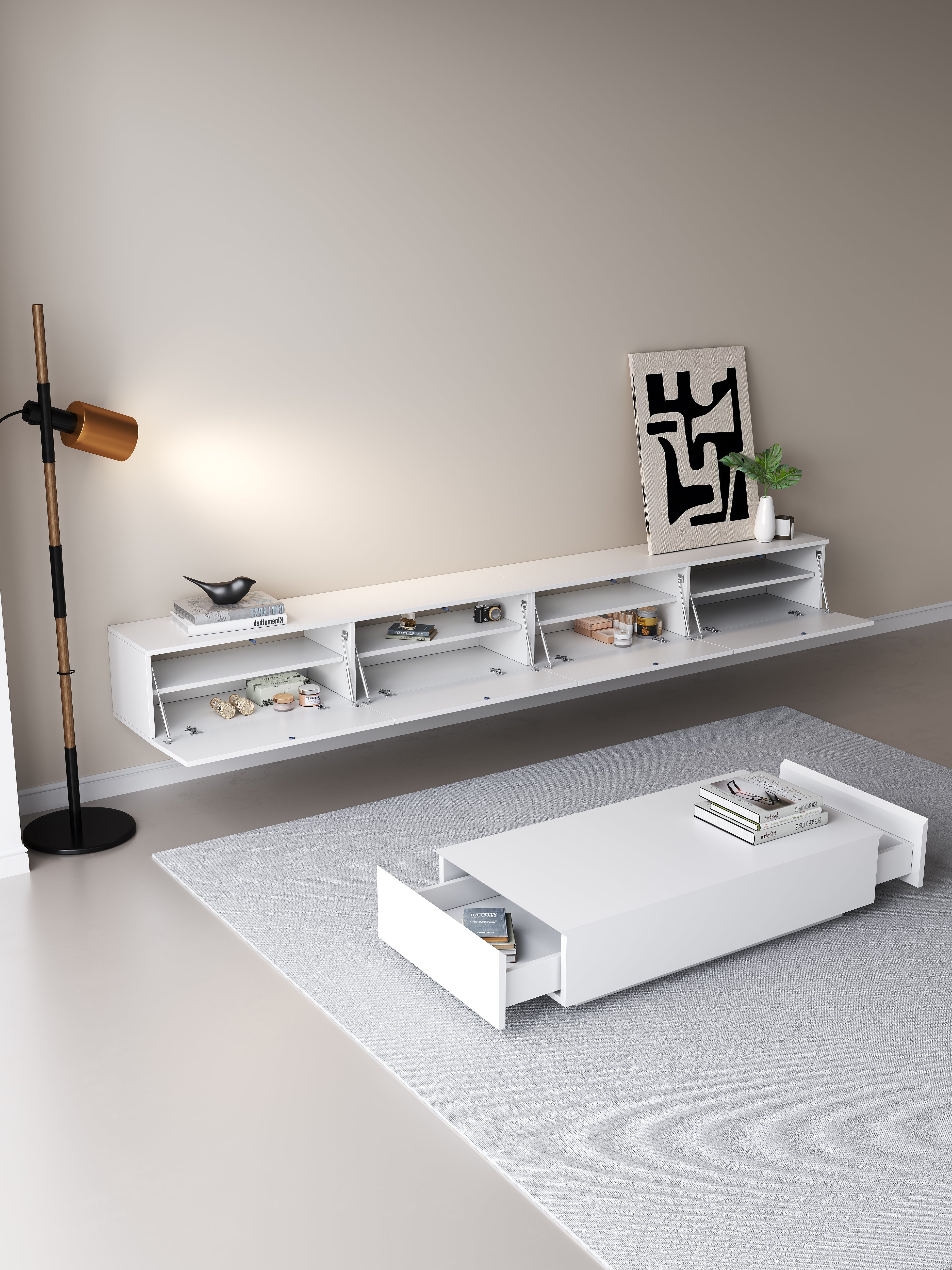 Chic TV Meubel 300cm – Pure White – Wit