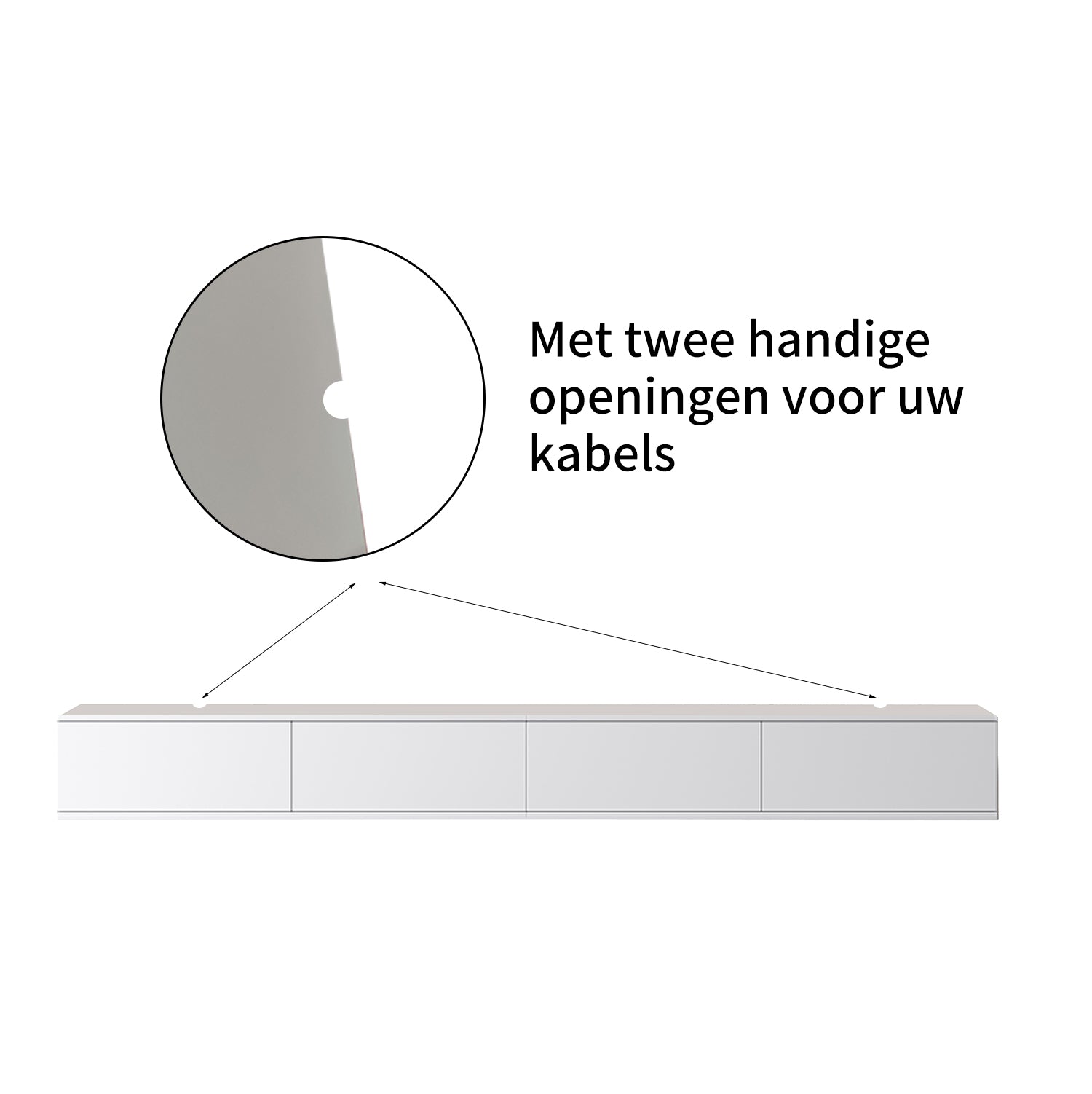 Chic TV Meubel 300cm – Pure White – Wit