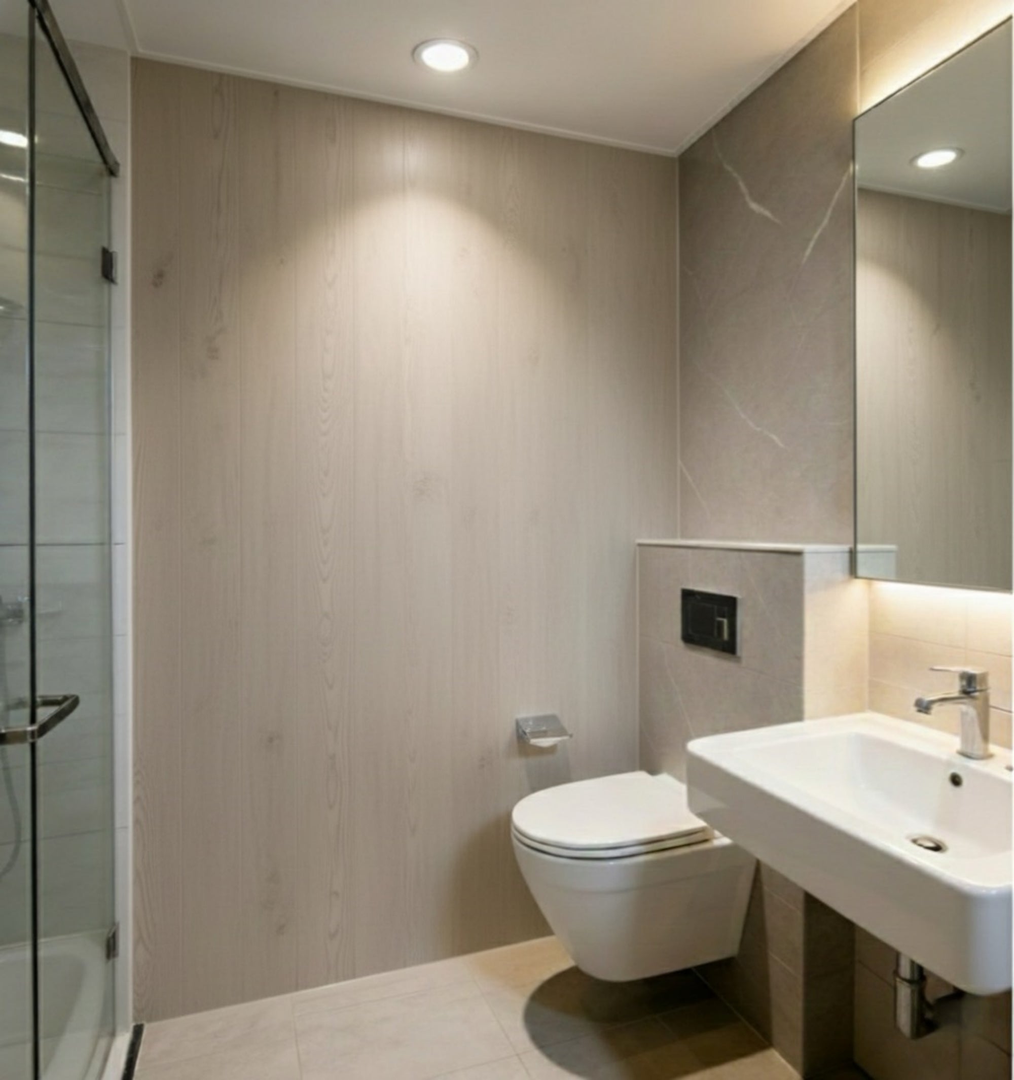 Houten Wandpaneel - Wood serie - 280 x 122cm - Light Grey