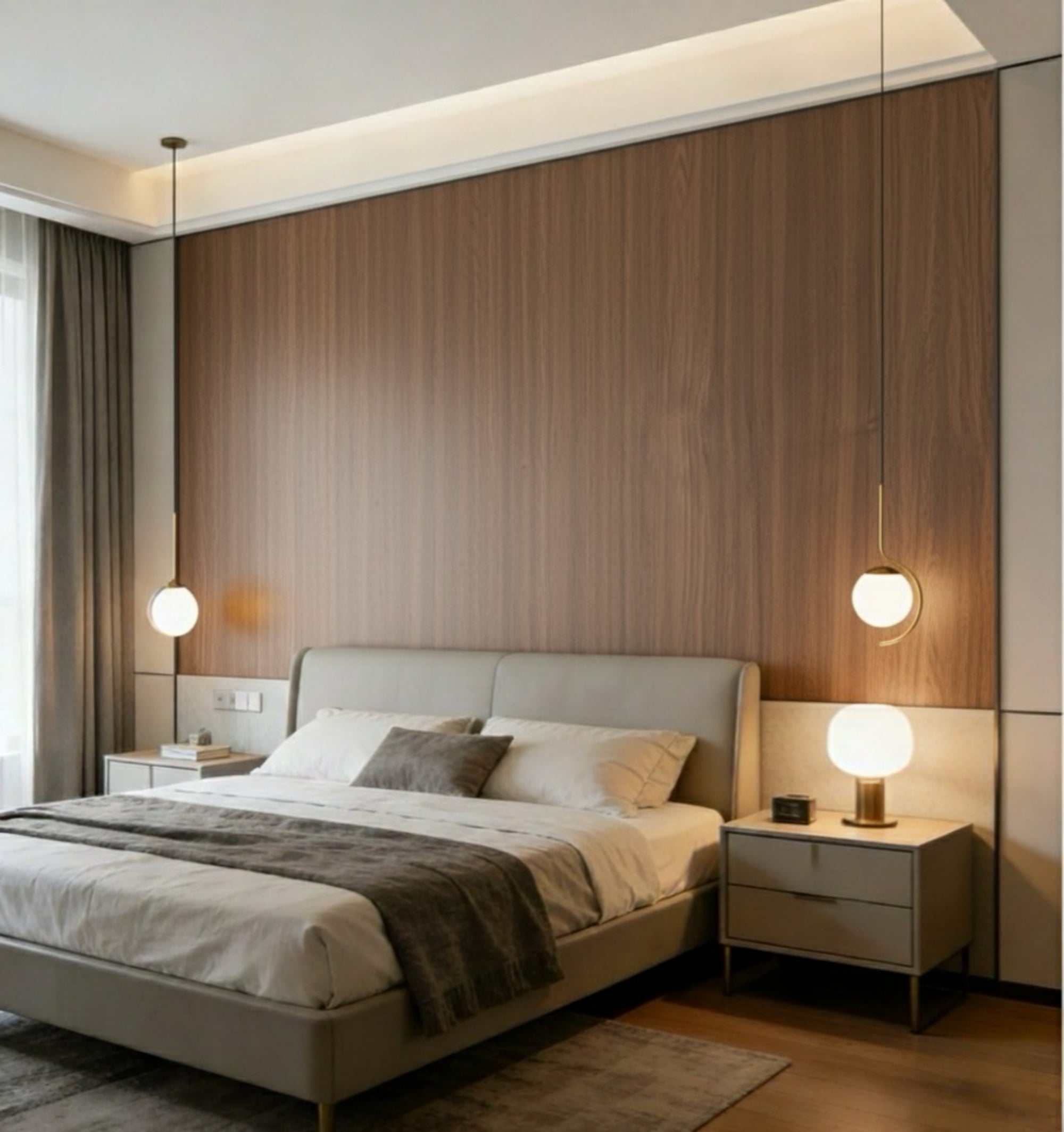 Houten Wandpaneel - Wood serie - 280 x 122cm - Walnoot eiken