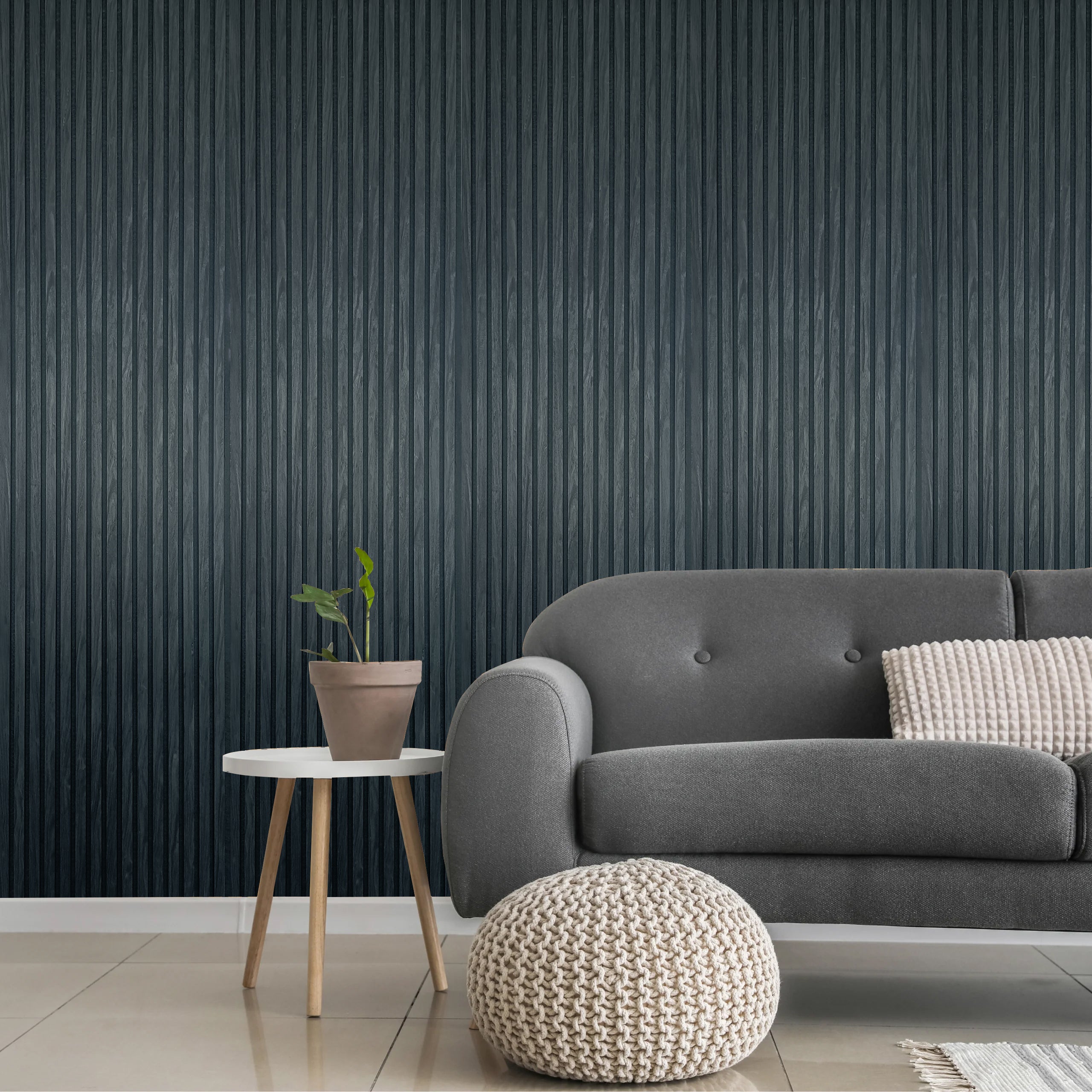 Akoestische wandpanelen - 280 x 60 x 2.2 cm - Zwart Eiken - Lattenwand - Akupanel