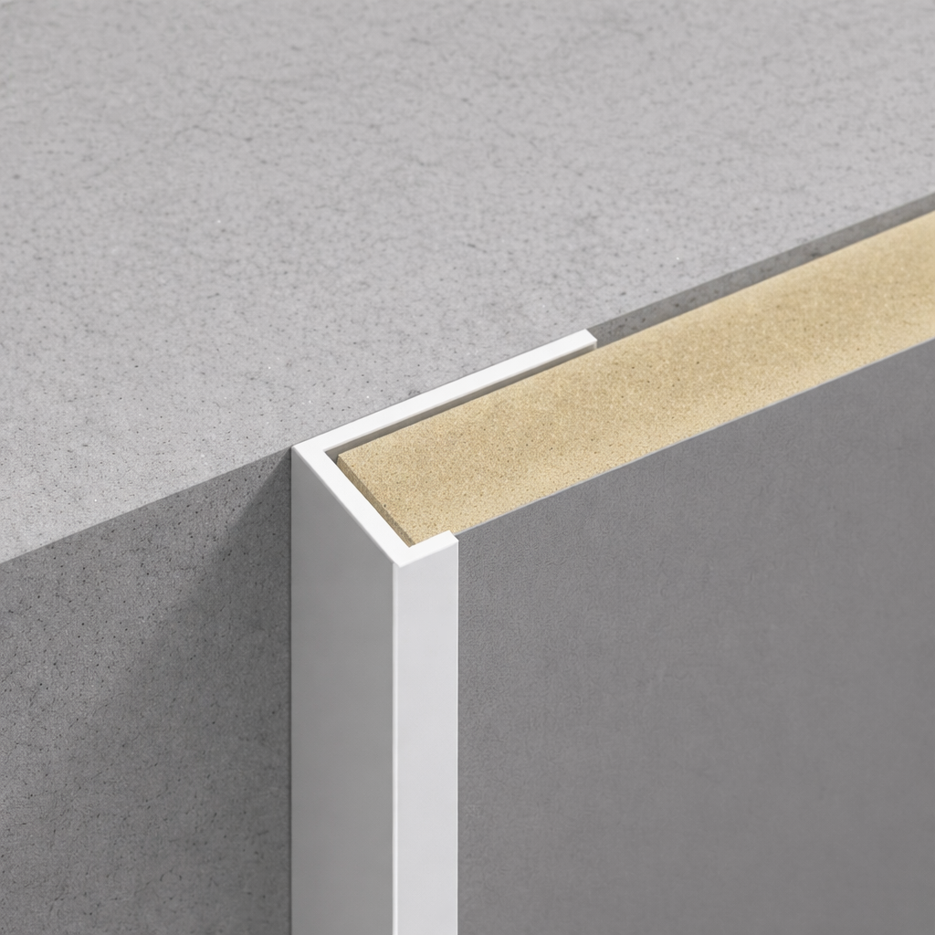 Eindprofiel - Bamboe - Wit Aluminium