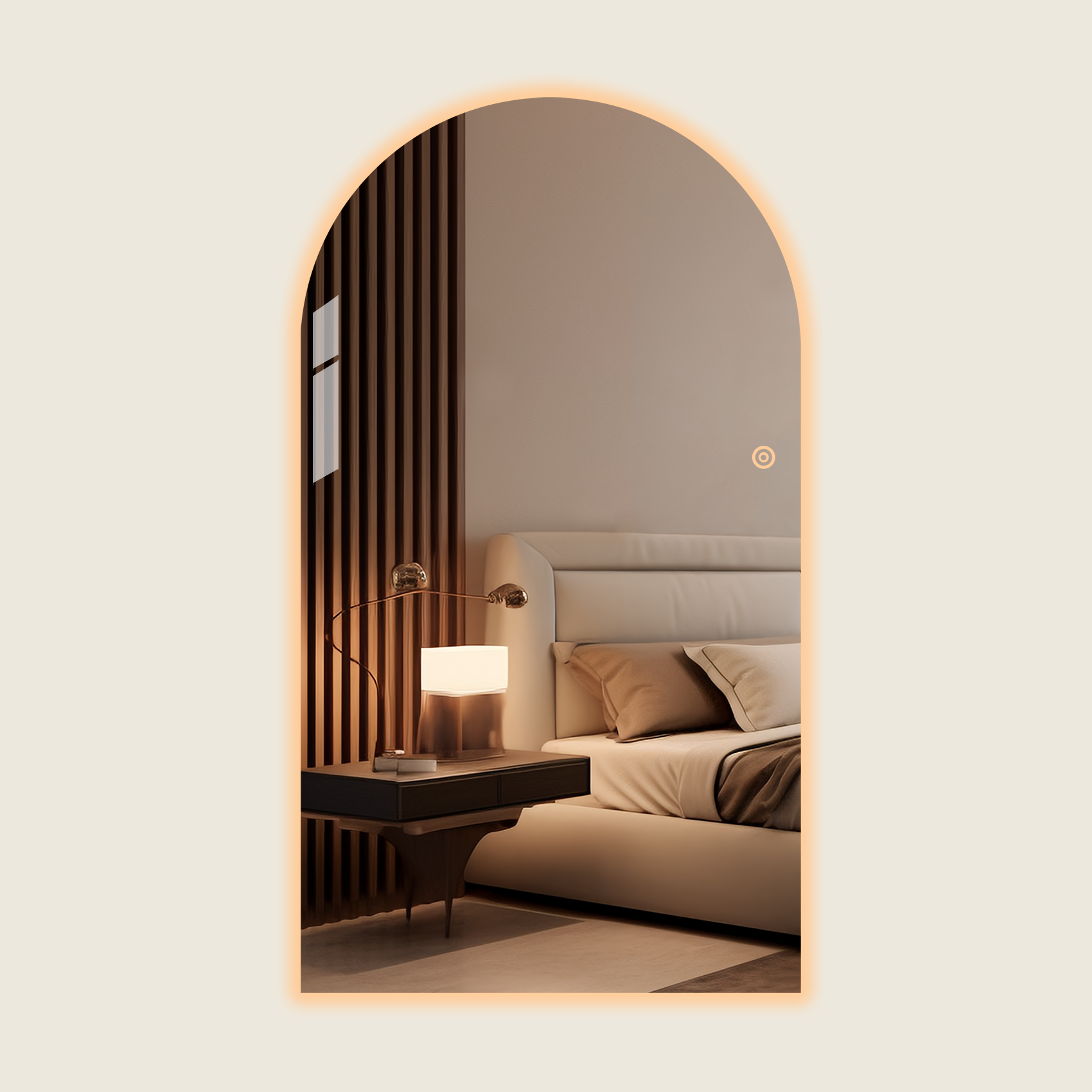 Boogspiegel met LED-verlichting – Frameless - 180x100cm