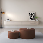 Chic Curve Ronde TV Meubel 180cm - Zwevend – Japandi Beige