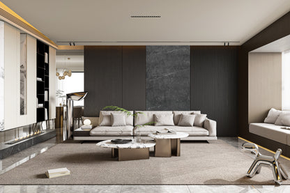 Marmeren wandpaneel plaat - Marmo Dark Grey Stone - 280 x 122 x 0.5cm