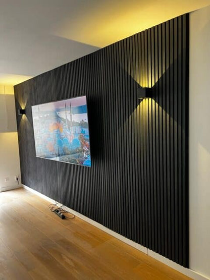 Akoestische wandpanelen zwart eiken