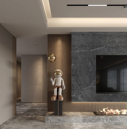 Marmeren wandpaneel plaat - Marmo Dark Grey Stone - 280 x 122 x 0.5cm