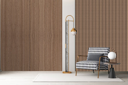 Decor paneel - 280 x 60 cm - Akoestische wandpanelen - Walnoot eiken