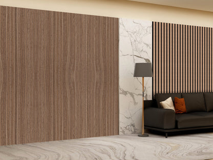 Decor paneel - 280 x 60 cm - Akoestische wandpanelen - Walnoot eiken