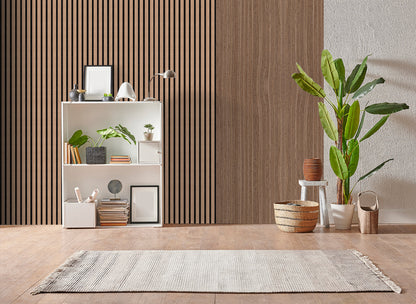 Decor paneel - 280 x 60 cm - Akoestische wandpanelen - Walnoot eiken