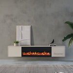 Chic TV Meubel met elektrische Sfeerhaard – 280cm – Japandi Beige