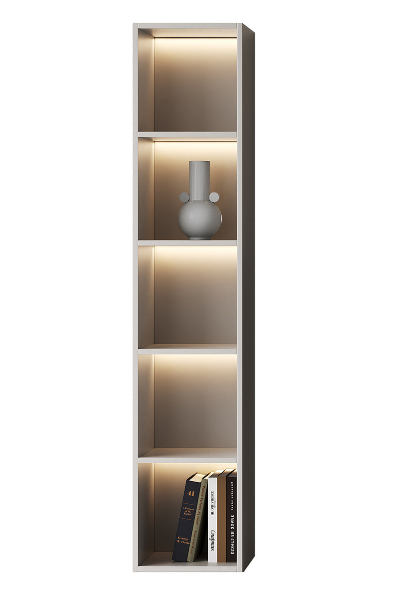 Chic Elegante Vakkenkast met LED Verlichting - 200x40x40cm - Japandi Beige