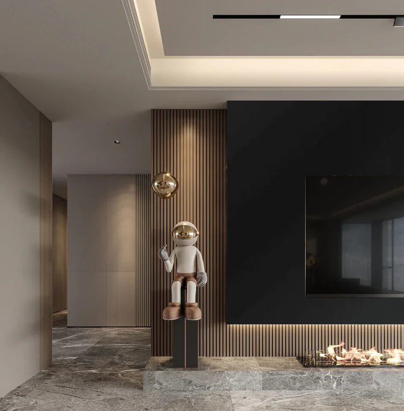 Bellezza Black wandpaneel - 280 x 60 cm - Metal black - wandpaneel