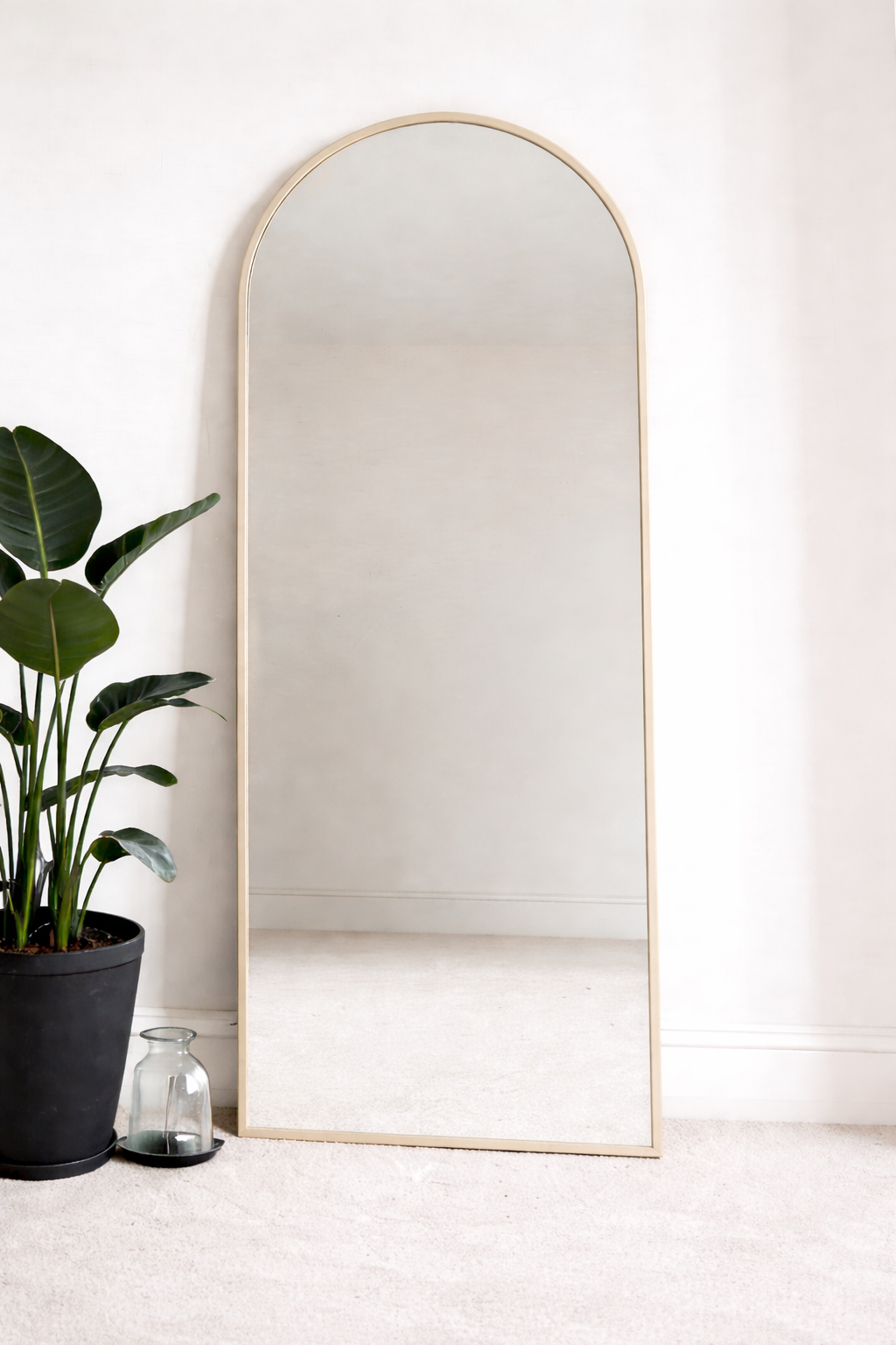 Boogspiegel - 180x70cm - Staand & hangsysteem - Japandi Beige