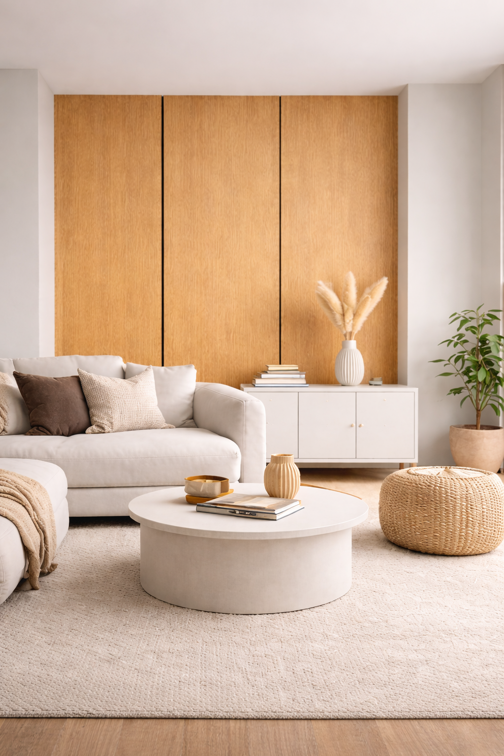 Decor paneel - 280 x 60 cm - Akoestische wandpanelen - Naturel eiken