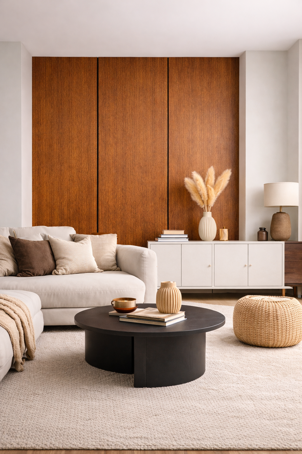 Decor paneel - 280 x 60 cm - Akoestische wandpanelen - Walnoot eiken