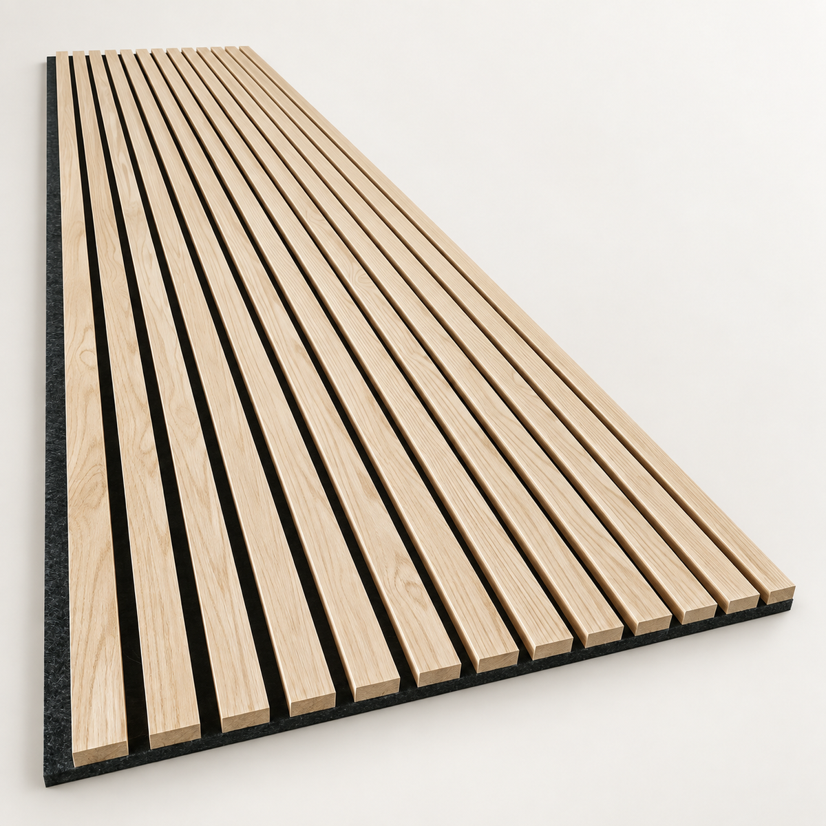 Akoestische wandpanelen - 280 x 60 x 2.2 cm - Rustiek Naturel Eiken - Lattenwand - Akupanel - 3 zijdig houtfineer
