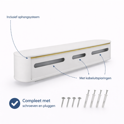 Chic Curve Ronde TV Meubel 272cm - Zwevend – Wit mat