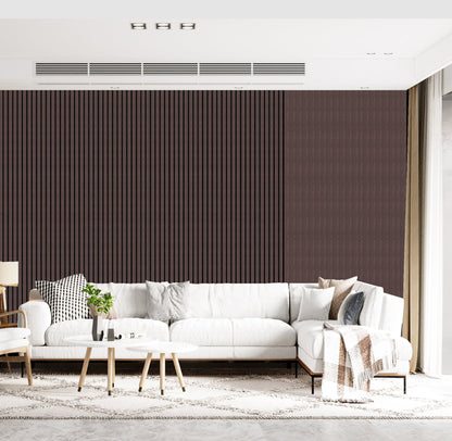 Decor paneel - 280 x 60 cm - Akoestische wandpanelen - Gerookt eiken