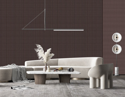 Decor paneel - 280 x 60 cm - Akoestische wandpanelen - Gerookt eiken