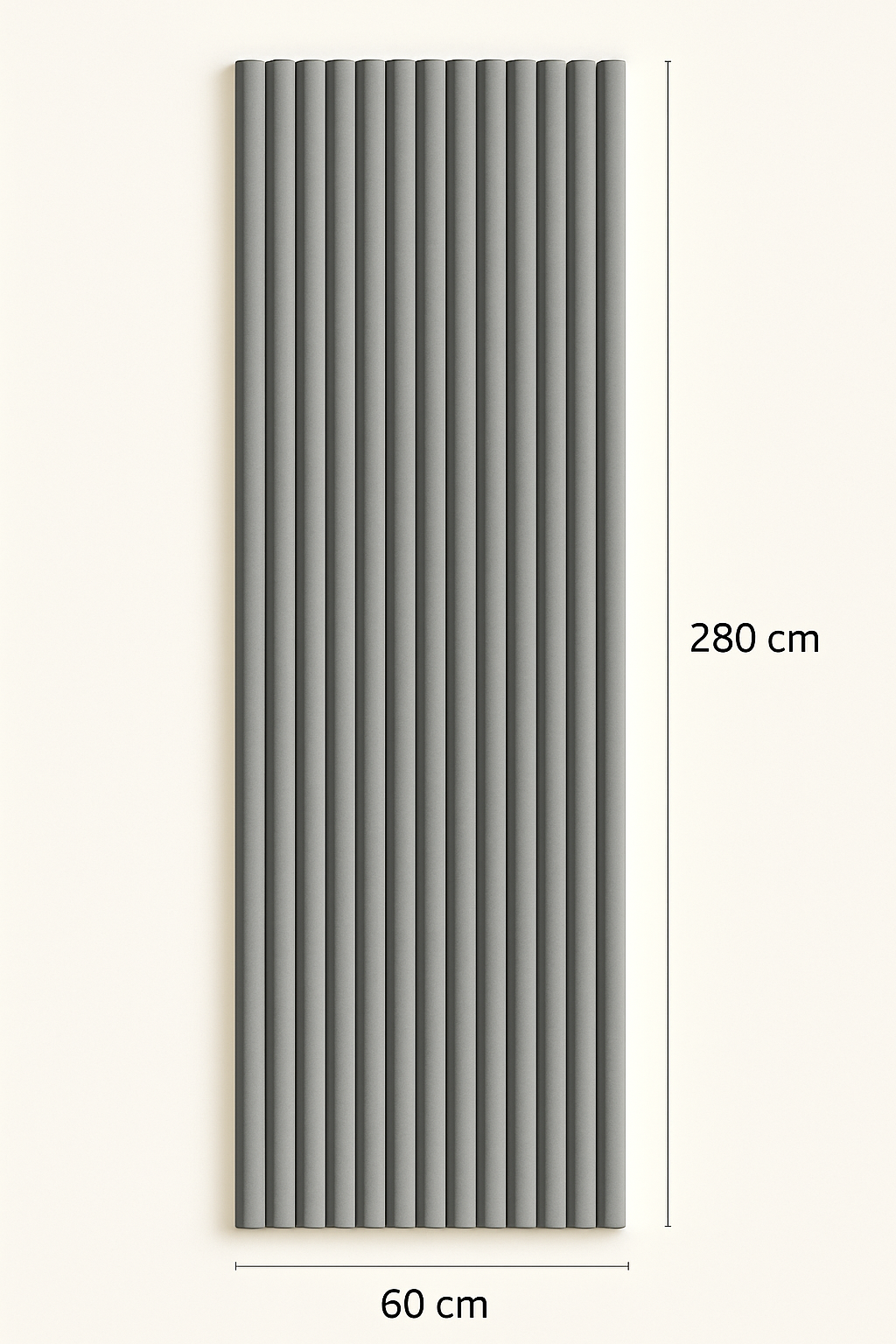 Akoestische panelen  280 x 60cm - Suede - Grijs