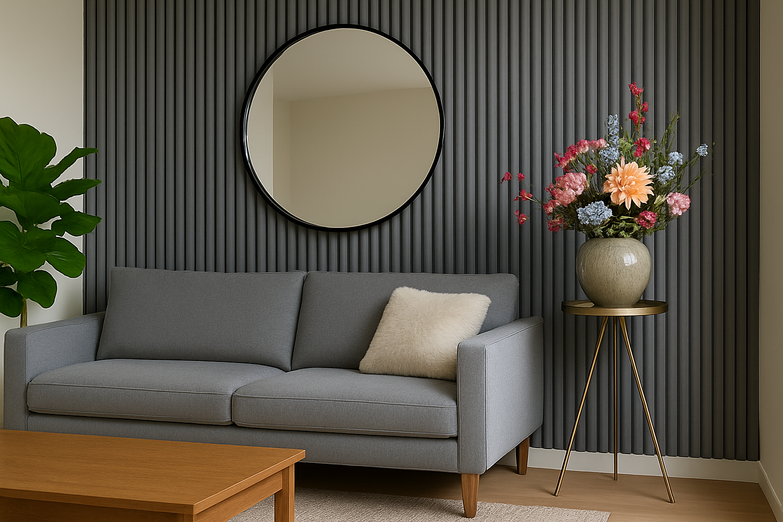 Akoestische panelen  280 x 60cm - Suede - Grijs