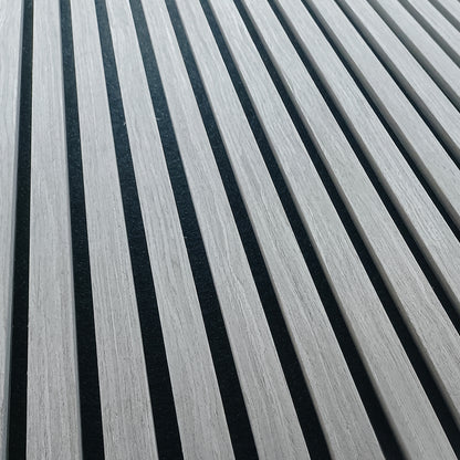 Akoestische wandpanelen - 280 x 60 x 2.2 cm - Grijs Eiken - Lattenwand - Akupanel - 3 zijdig houtfineer