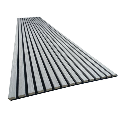 Akoestische wandpanelen - 280 x 60 x 2.2 cm - Grijs Eiken - Lattenwand - Akupanel - 3 zijdig houtfineer