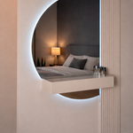 Halve Maan Spiegel Lys – LED Verlichting - tweedelig - 160 x 100cm - Ronding Links