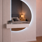 Halve Maan Spiegel Lys – LED Verlichting - tweedelig - 160 x 100cm - Ronding Rechts